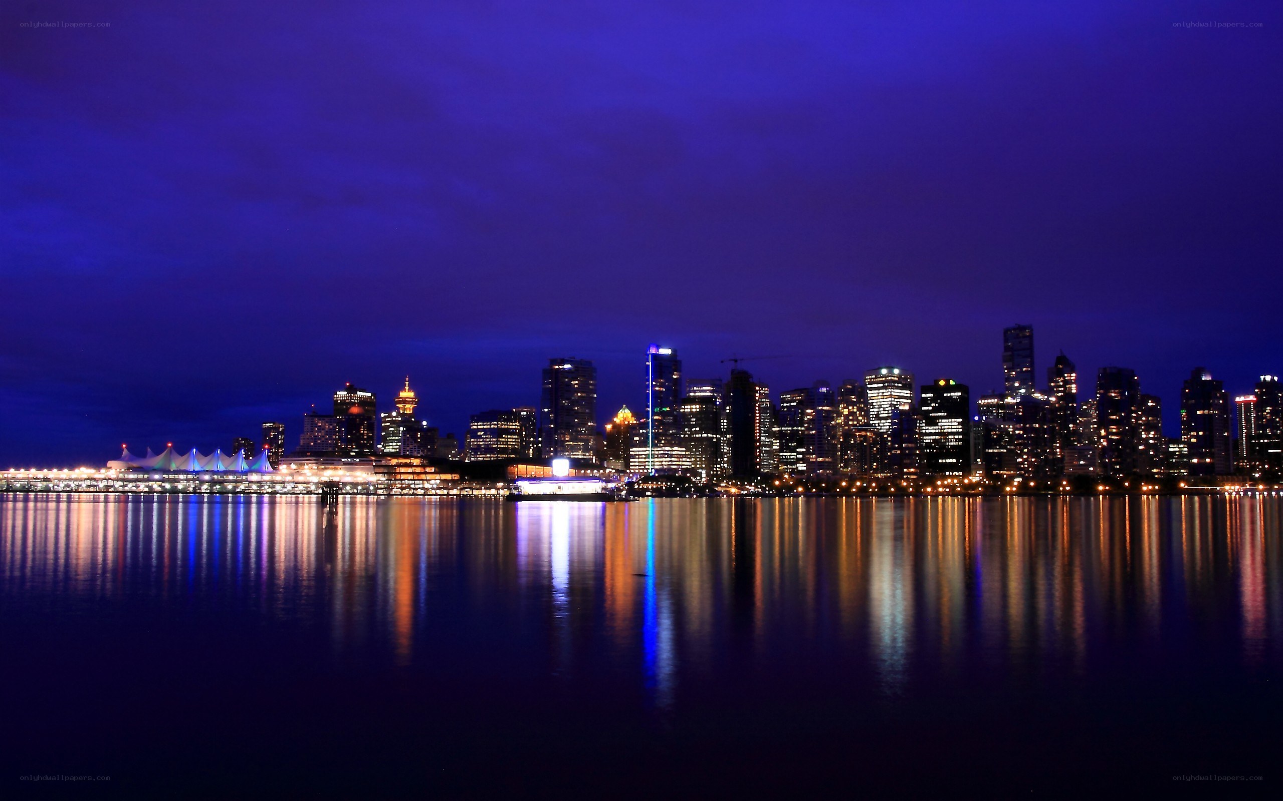 Vancouver skyline at night
