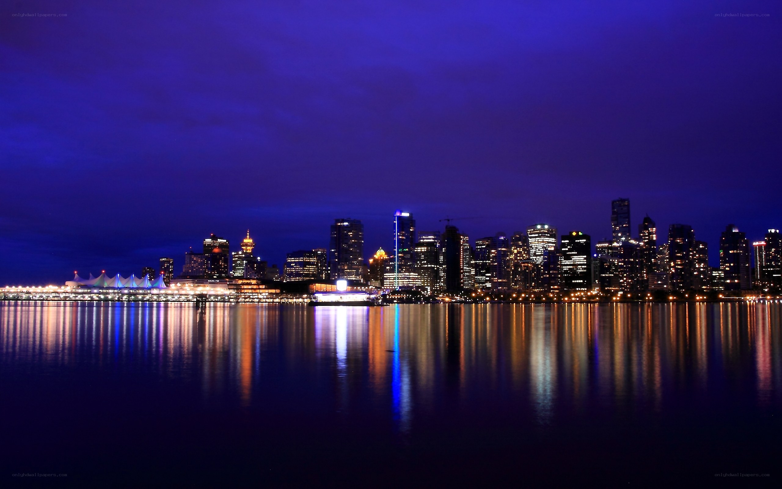 Vancouver skyline at night