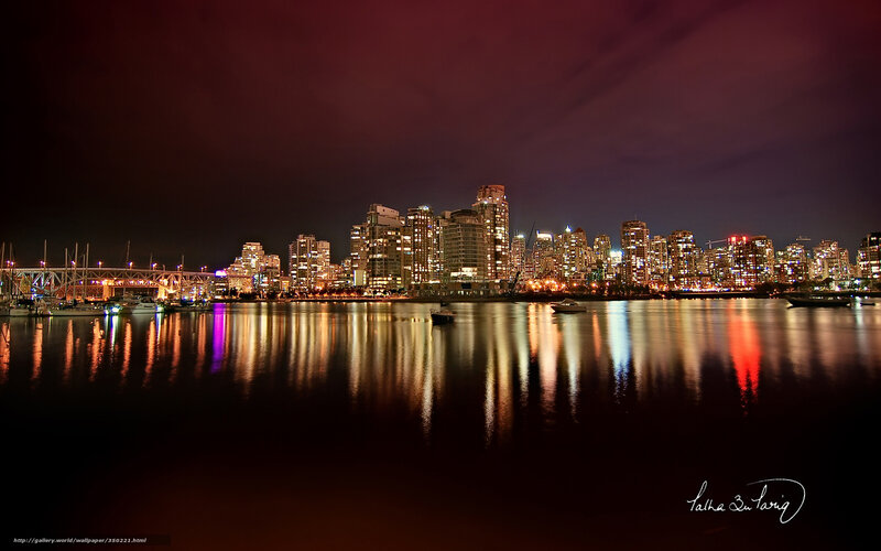Vancouver skyline at night