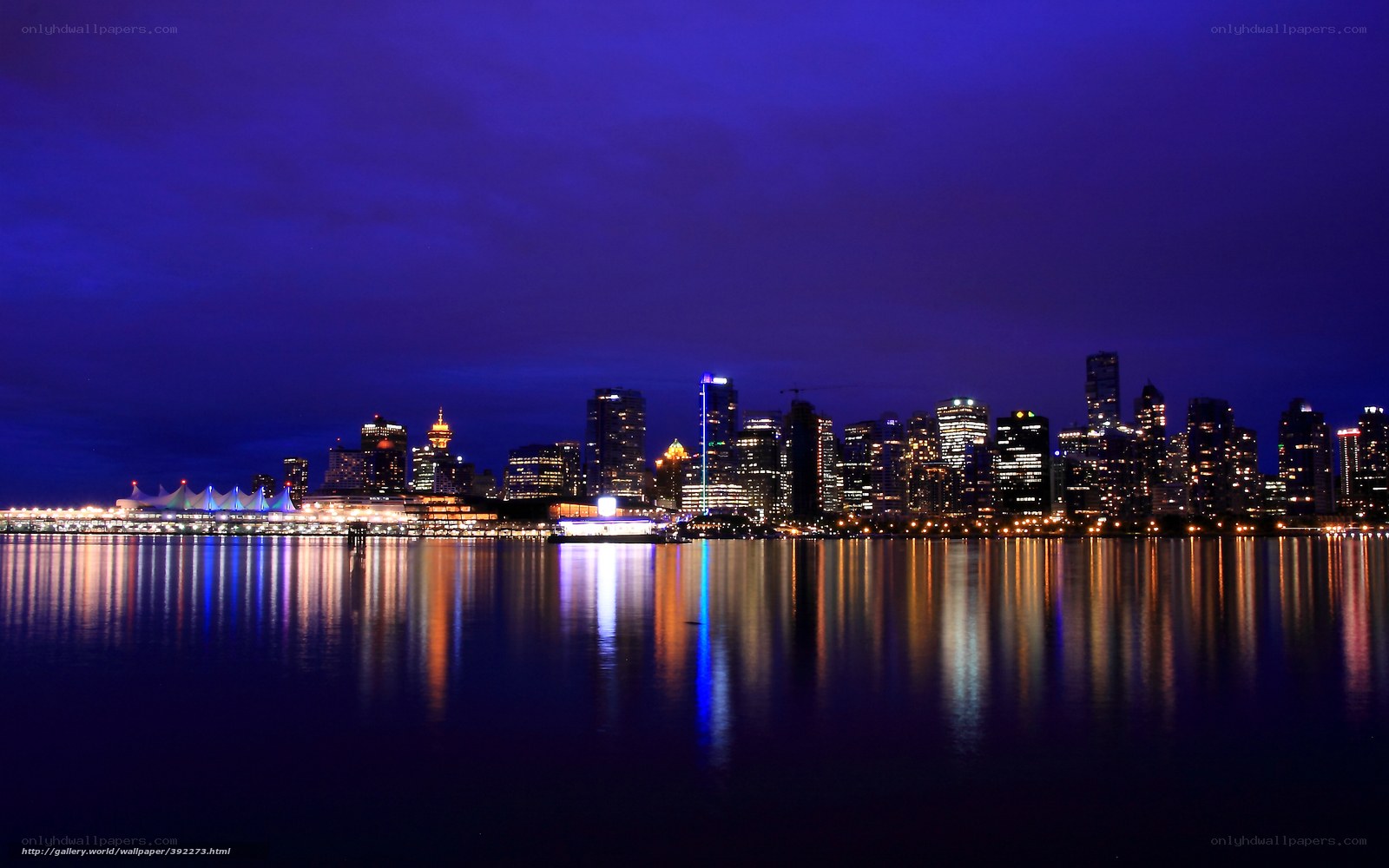 Vancouver skyline at night