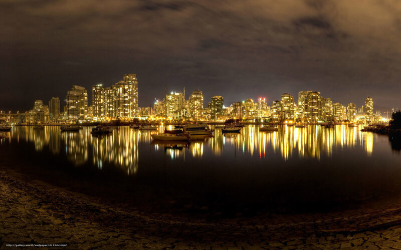 Vancouver skyline at night