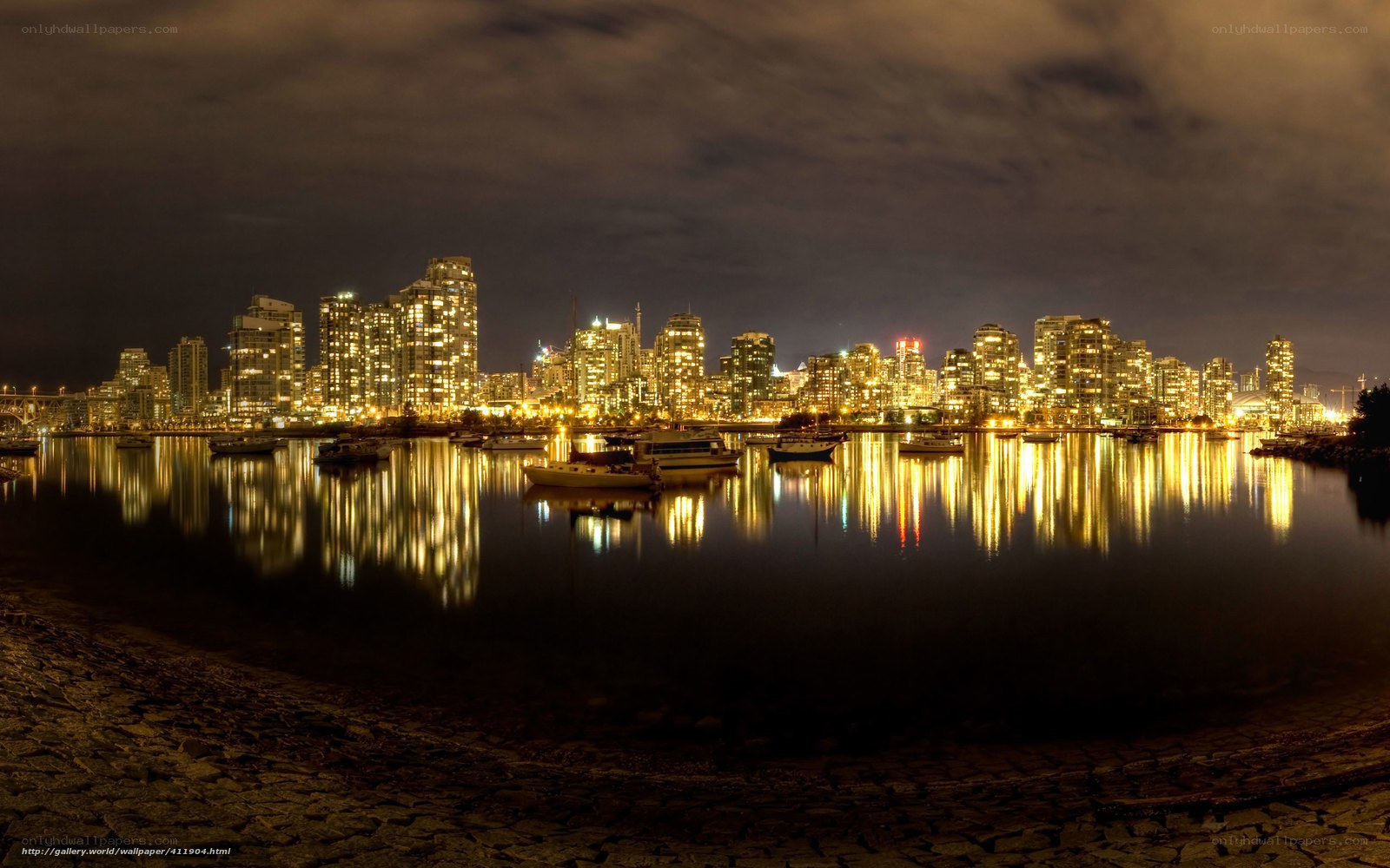 Vancouver skyline at night