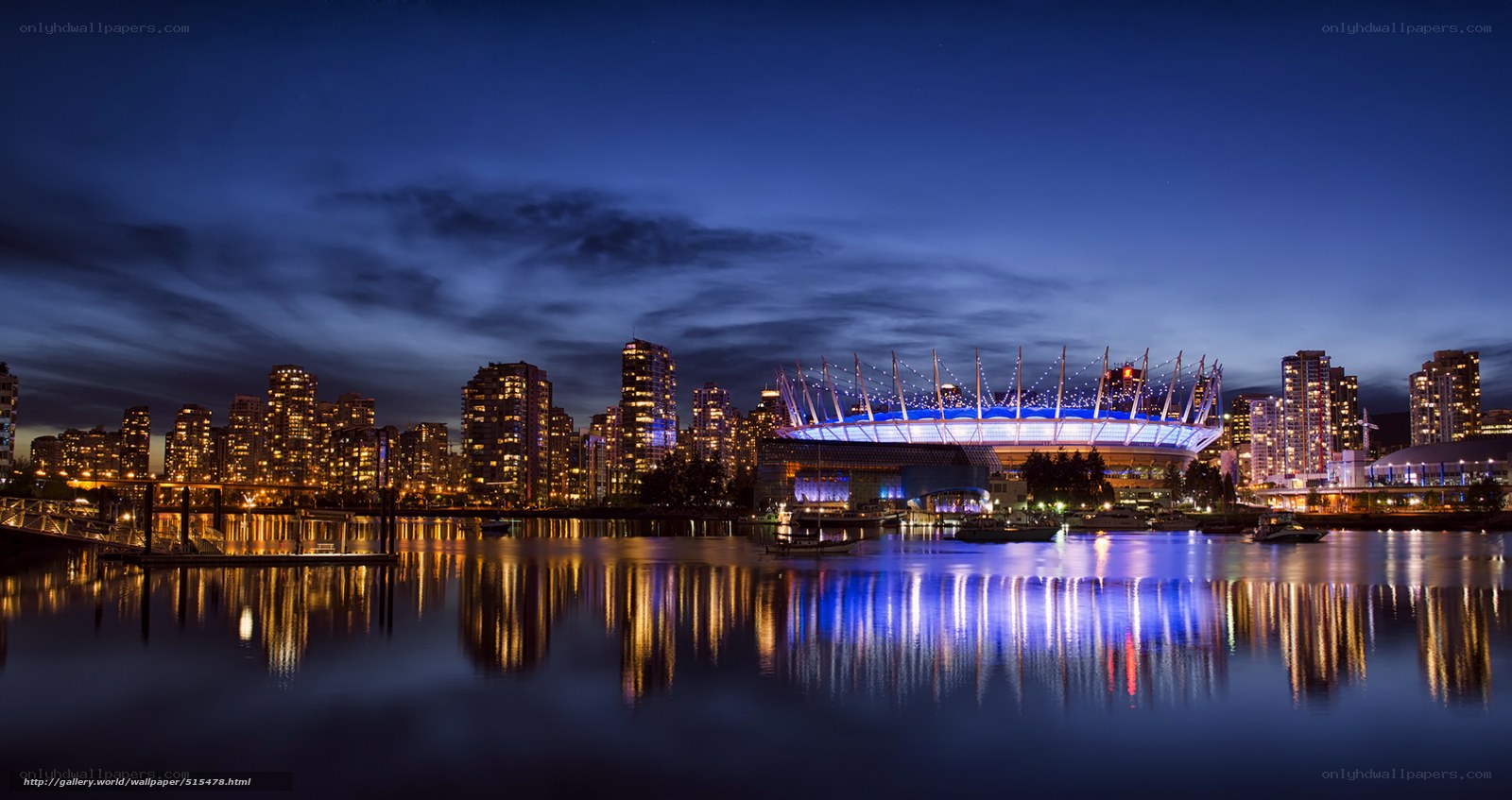 Vancouver skyline at night
