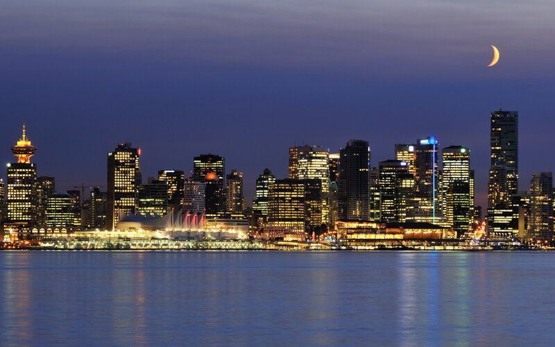 Vancouver Skyline at Night — Blue, Serene