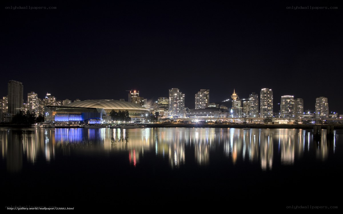 Vancouver skyline at night
