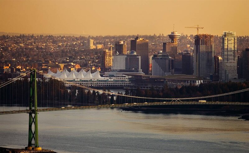 Vancouver skyline at sunset