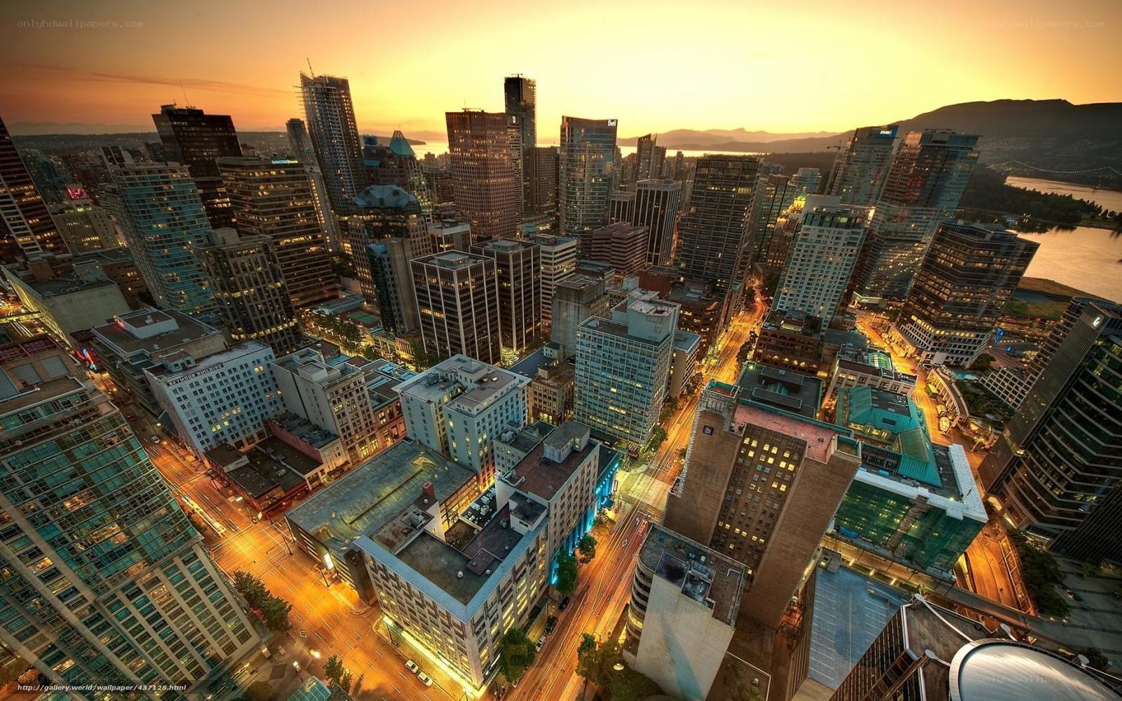 Vancouver skyline at sunset