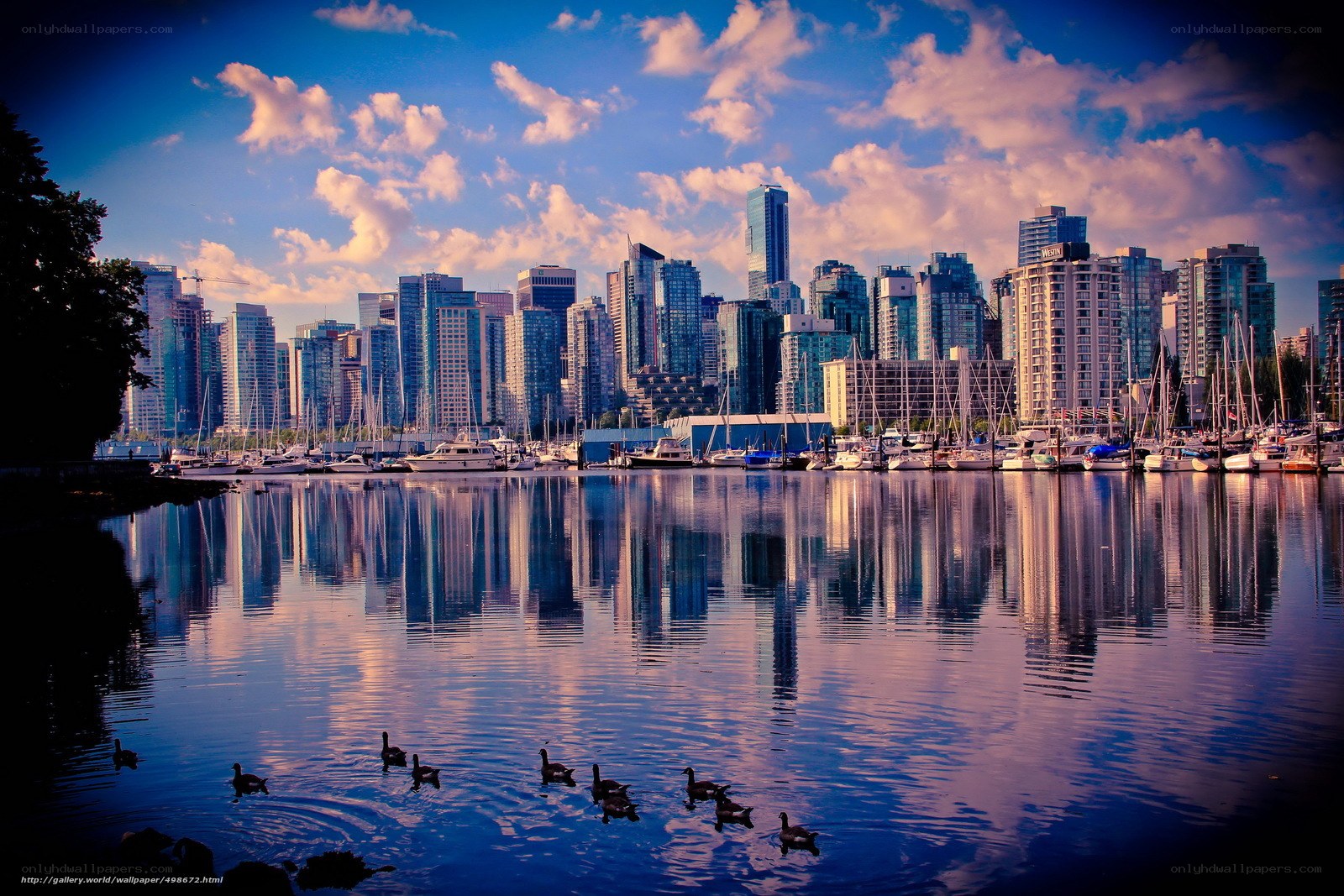 Vancouver skyline at sunset