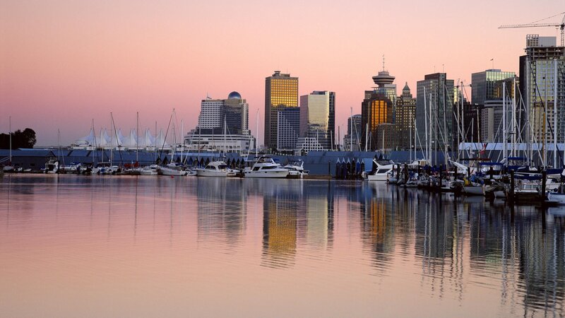 Vancouver skyline at sunset