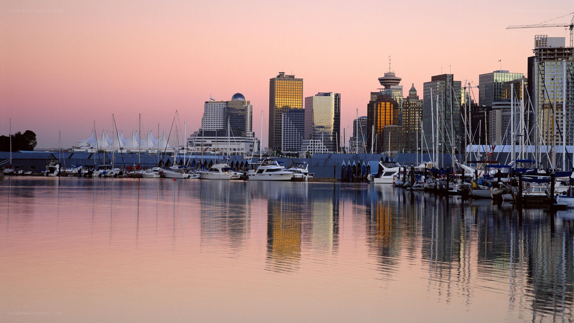 Vancouver skyline at sunset