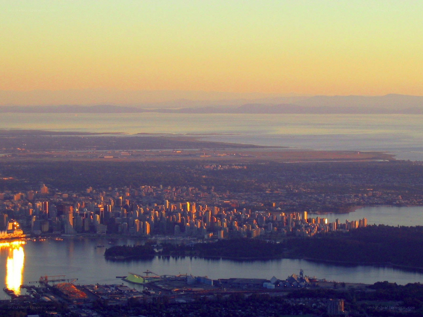 Vancouver skyline at sunset