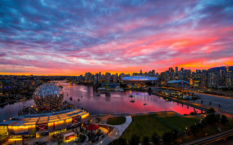 Vancouver Skyline at Sunset — Pink