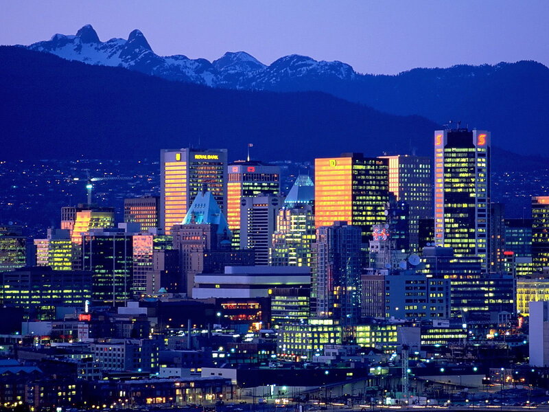 Vancouver Skyline — Blue, Dramatic, Night