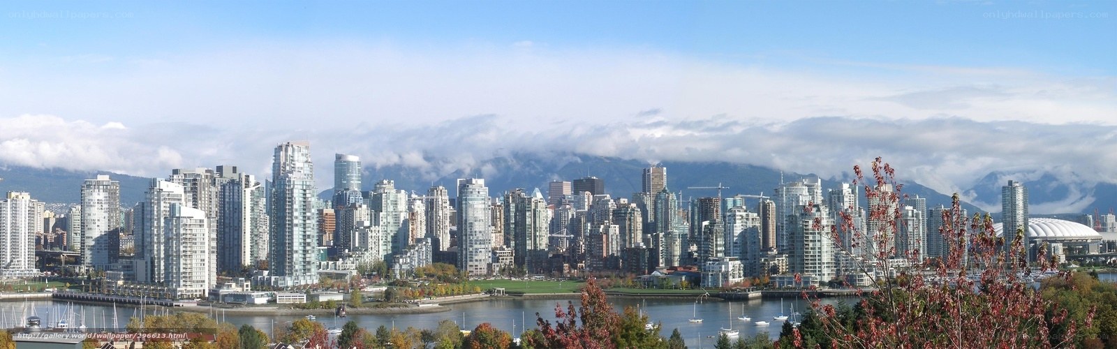 Vancouver skyline with mountains