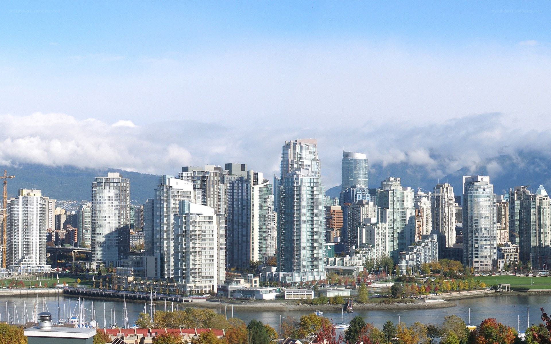 Vancouver skyline with mountains