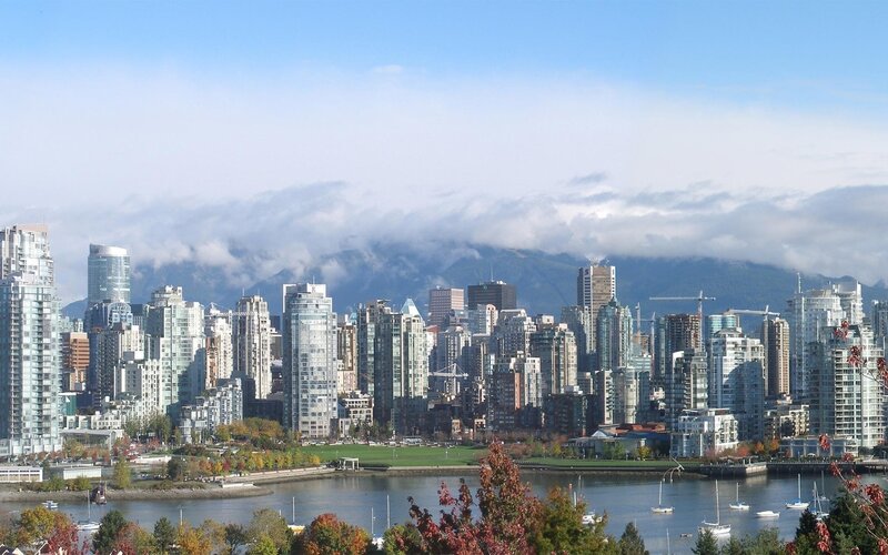 Vancouver skyline with mountains