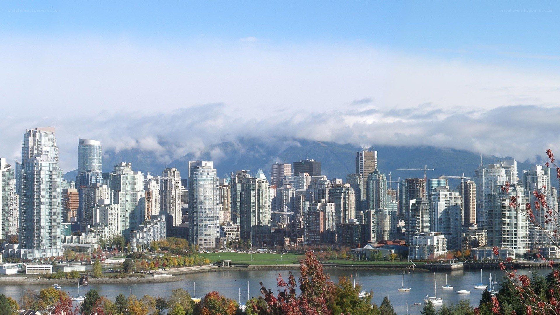 Vancouver skyline with mountains