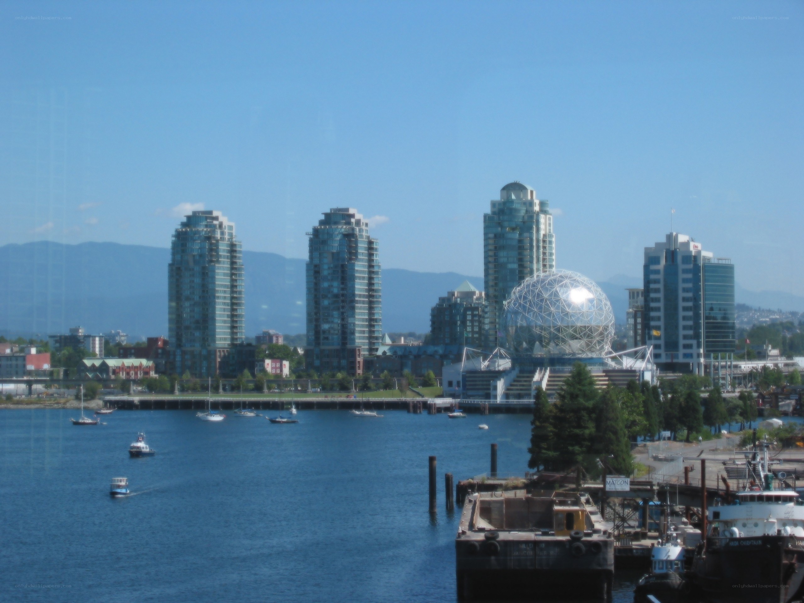 Vancouver skyline with Science World