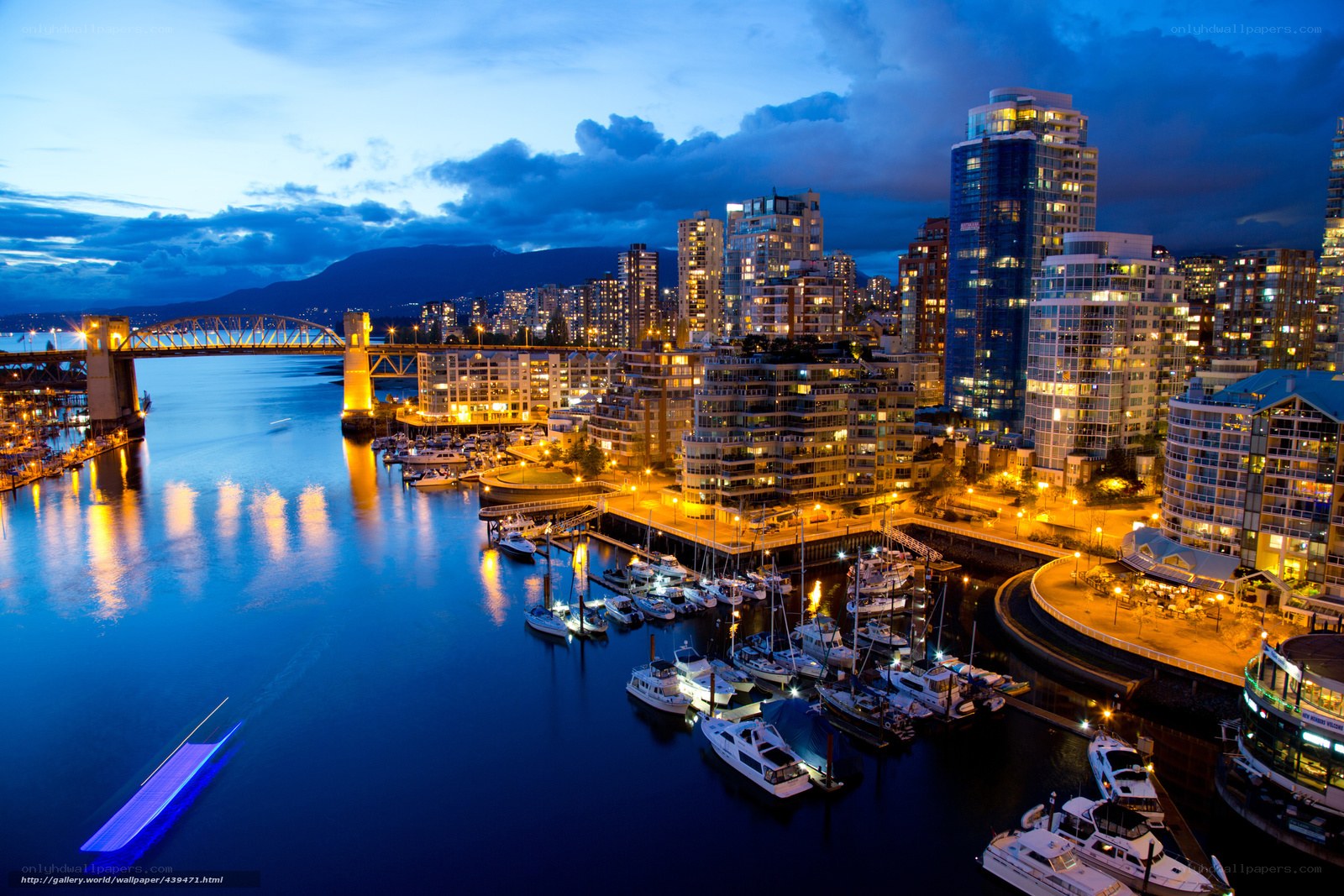 Vancouver waterfront at dusk