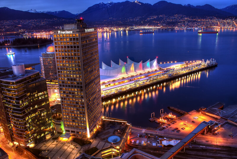 Vancouver Waterfront at Night — Blue