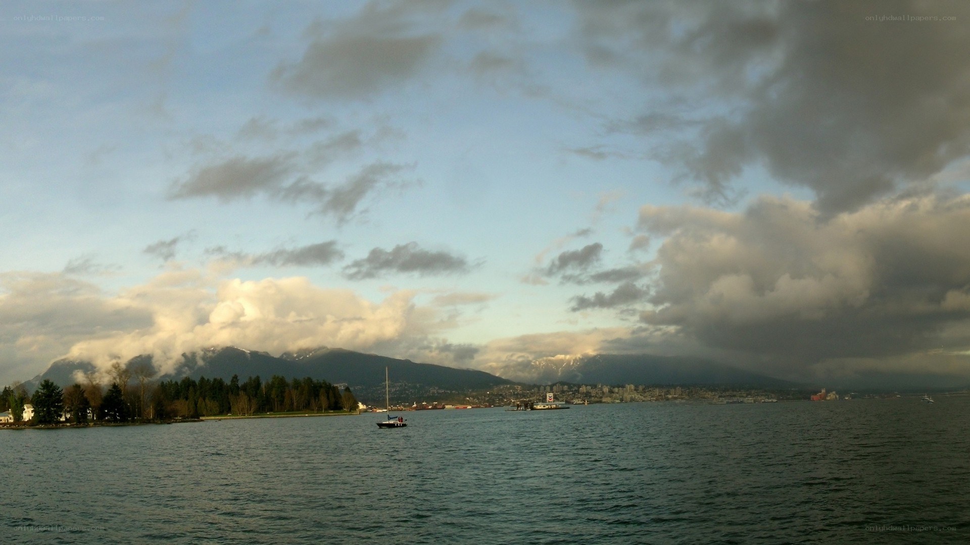 Vancouver waterfront with mountains