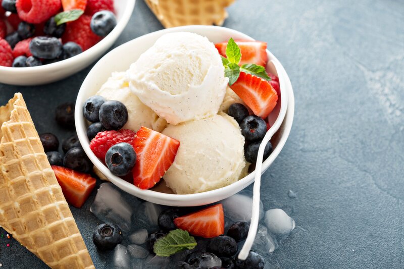 Vanilla Ice Cream with Berries