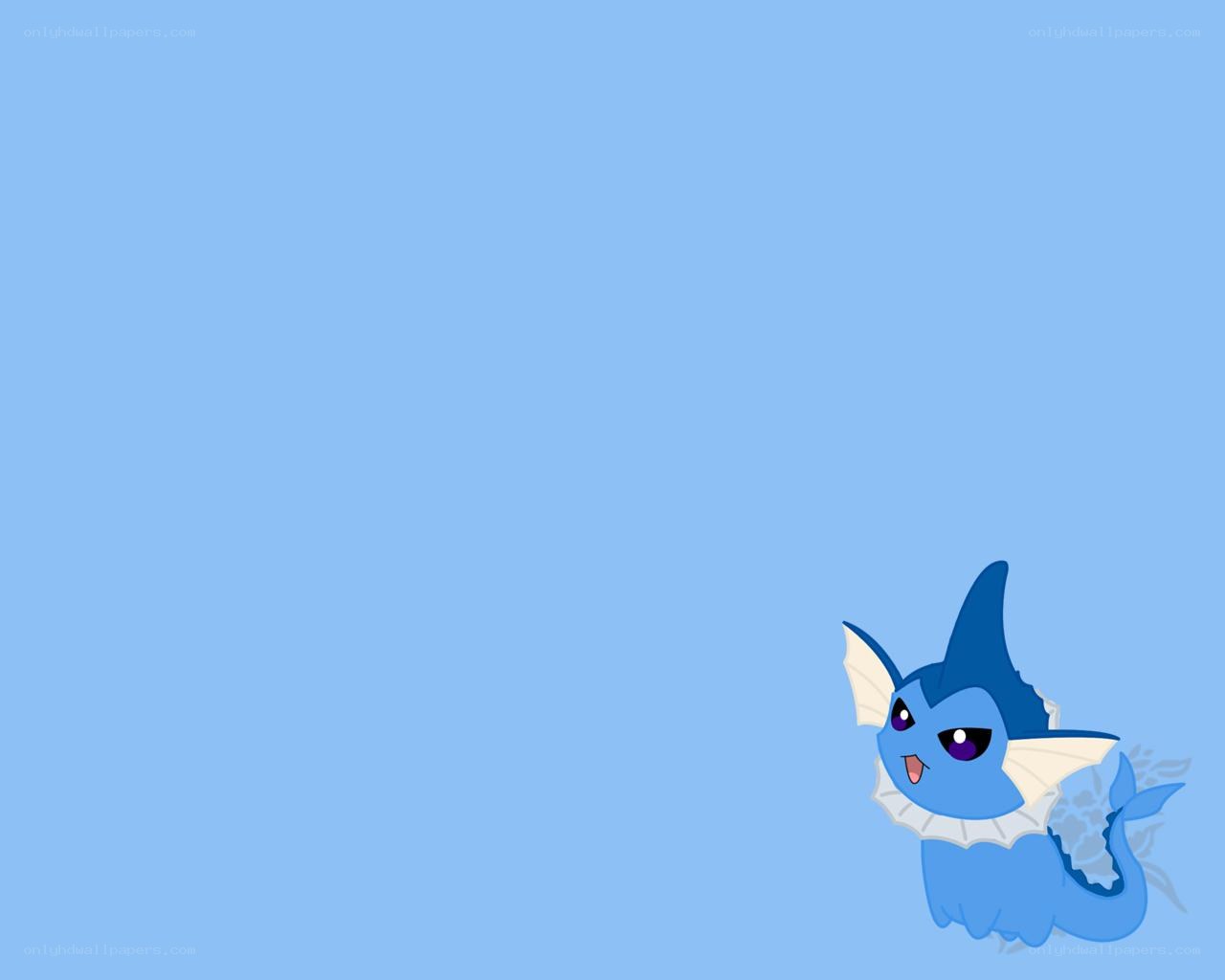 Vaporeon character on blue background