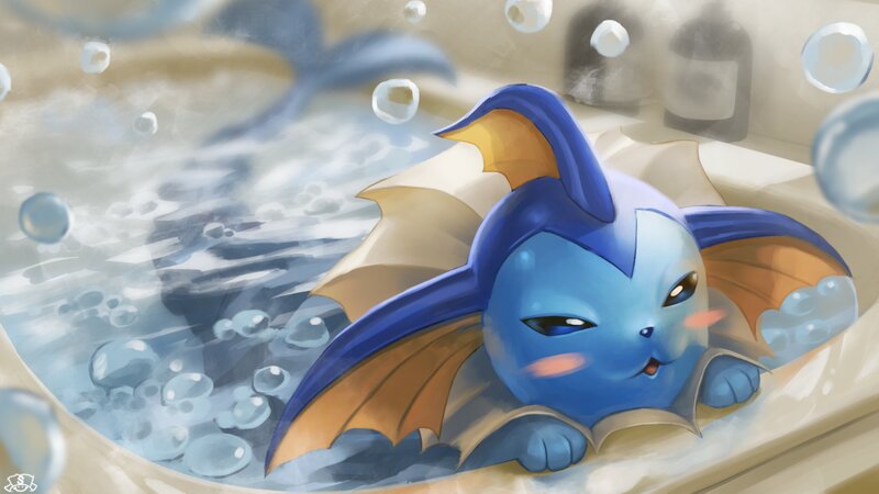 Vaporeon in Bathtub