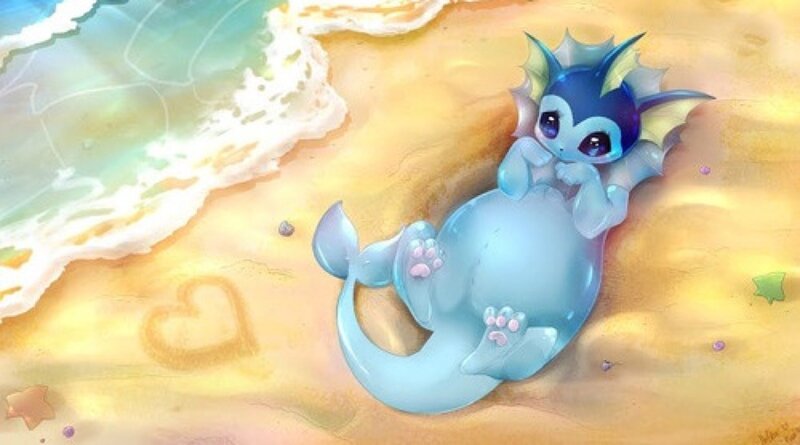 Vaporeon on Beach