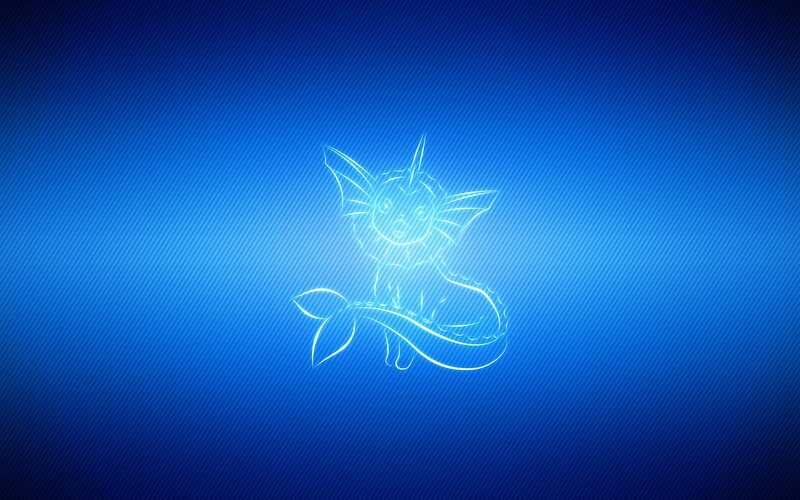 Vaporeon outline on blue background