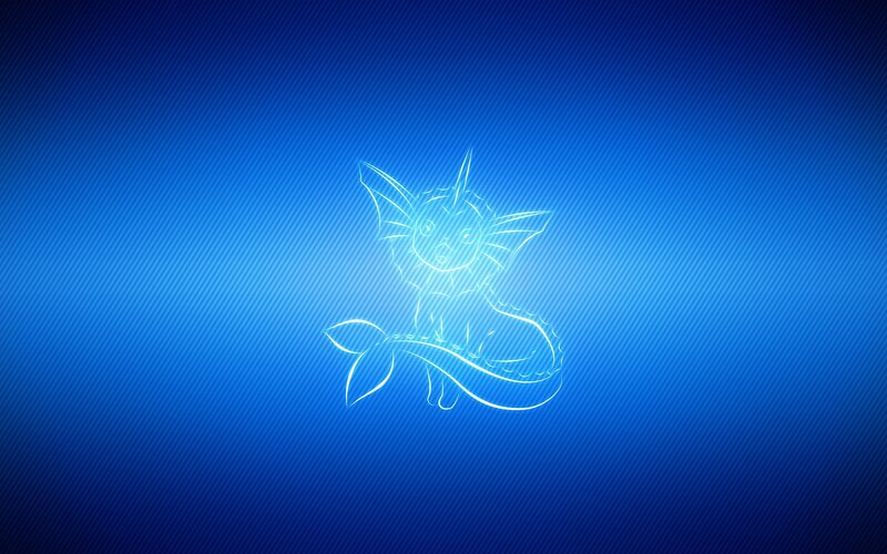 Vaporeon outline on blue