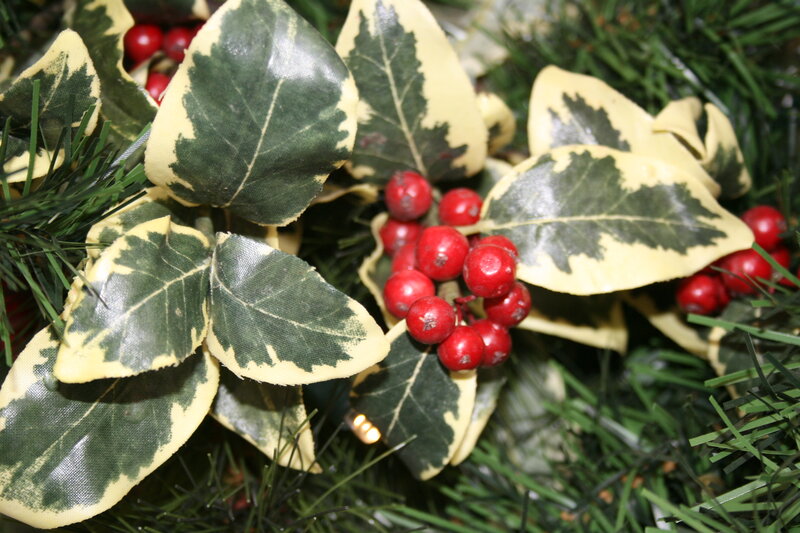 Variegated Holly Leaves — Green