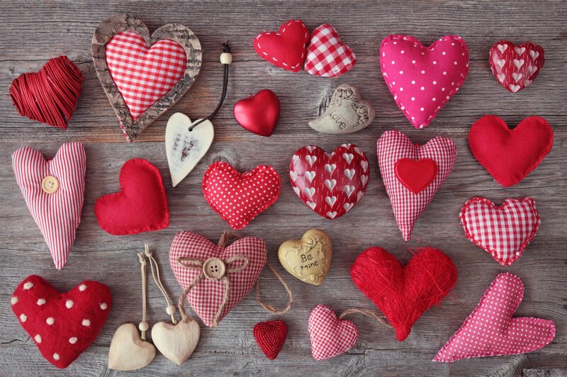Various Heart-shaped Objects — Red