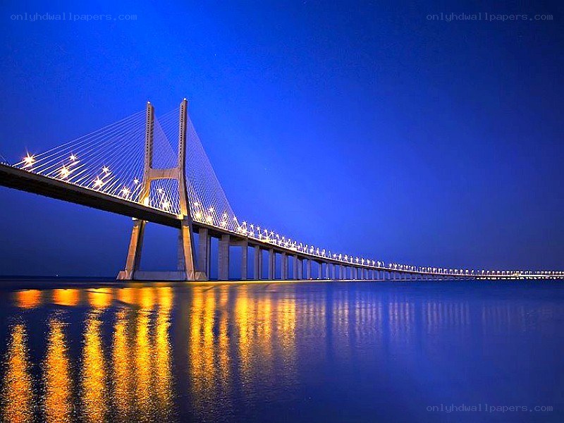 Vasco da Gama Bridge at night