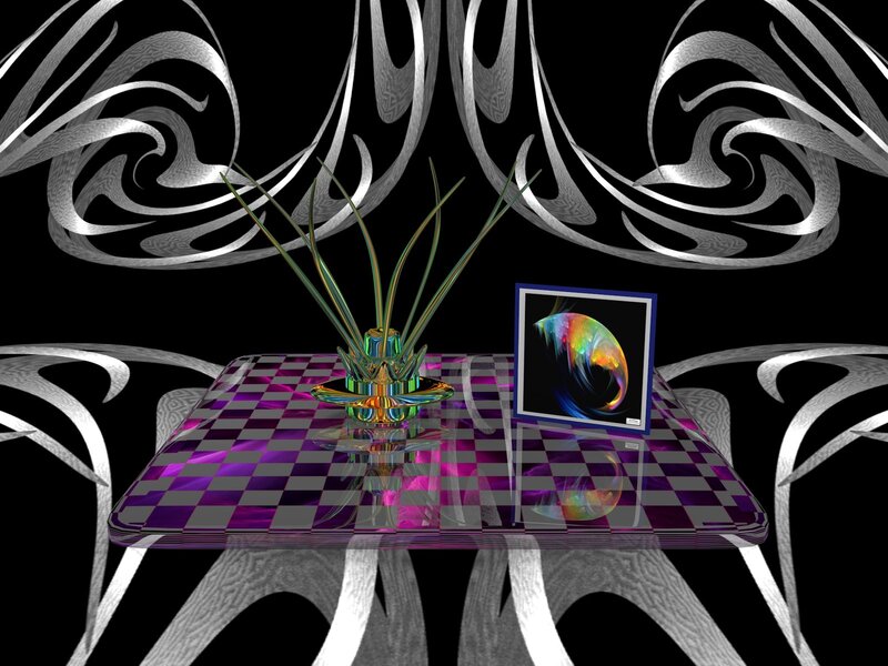 Vase and Picture on Table
