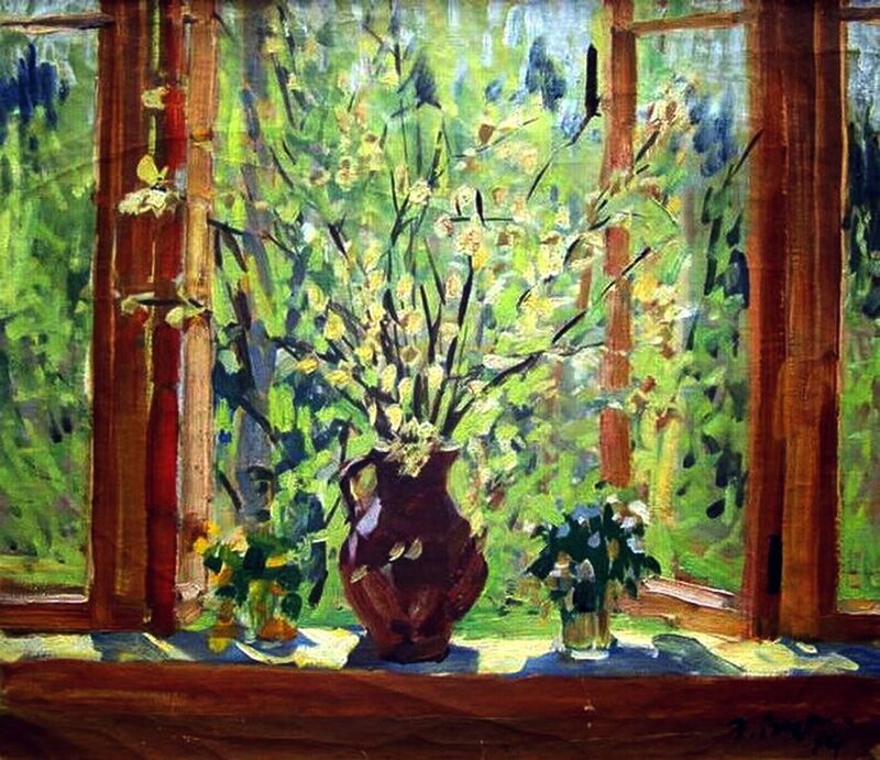 Vase of Flowers on Windowsill