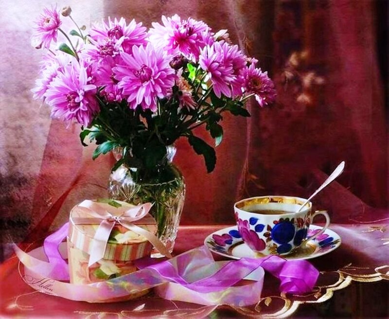 Vase of Pink Flowers — Serene