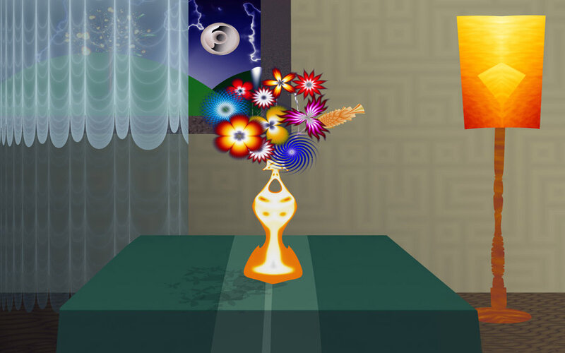 Vase with Flowers on Table