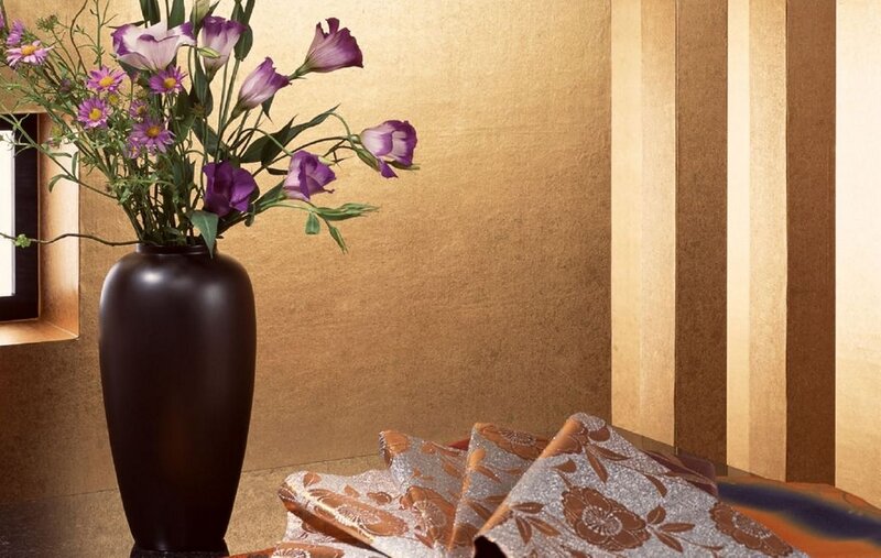 Vase with Purple Flowers — Gold