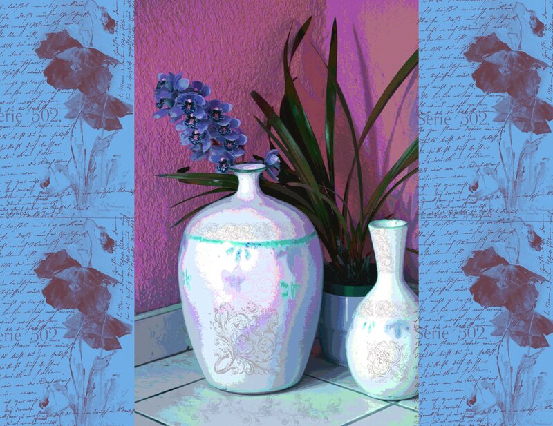 Vases with Orchid — Purple