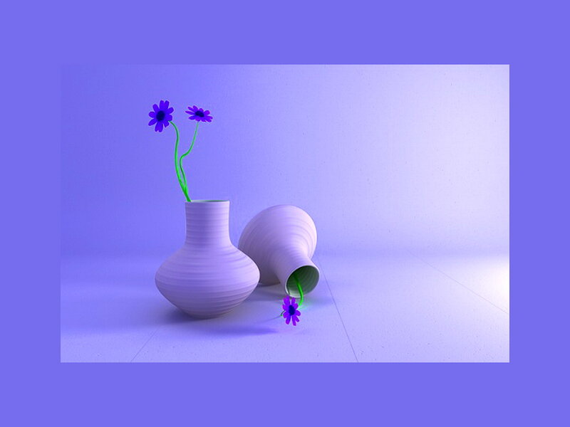 Vases with Purple Flowers