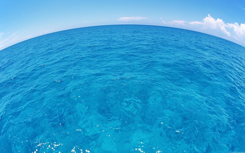 Vast blue ocean horizon