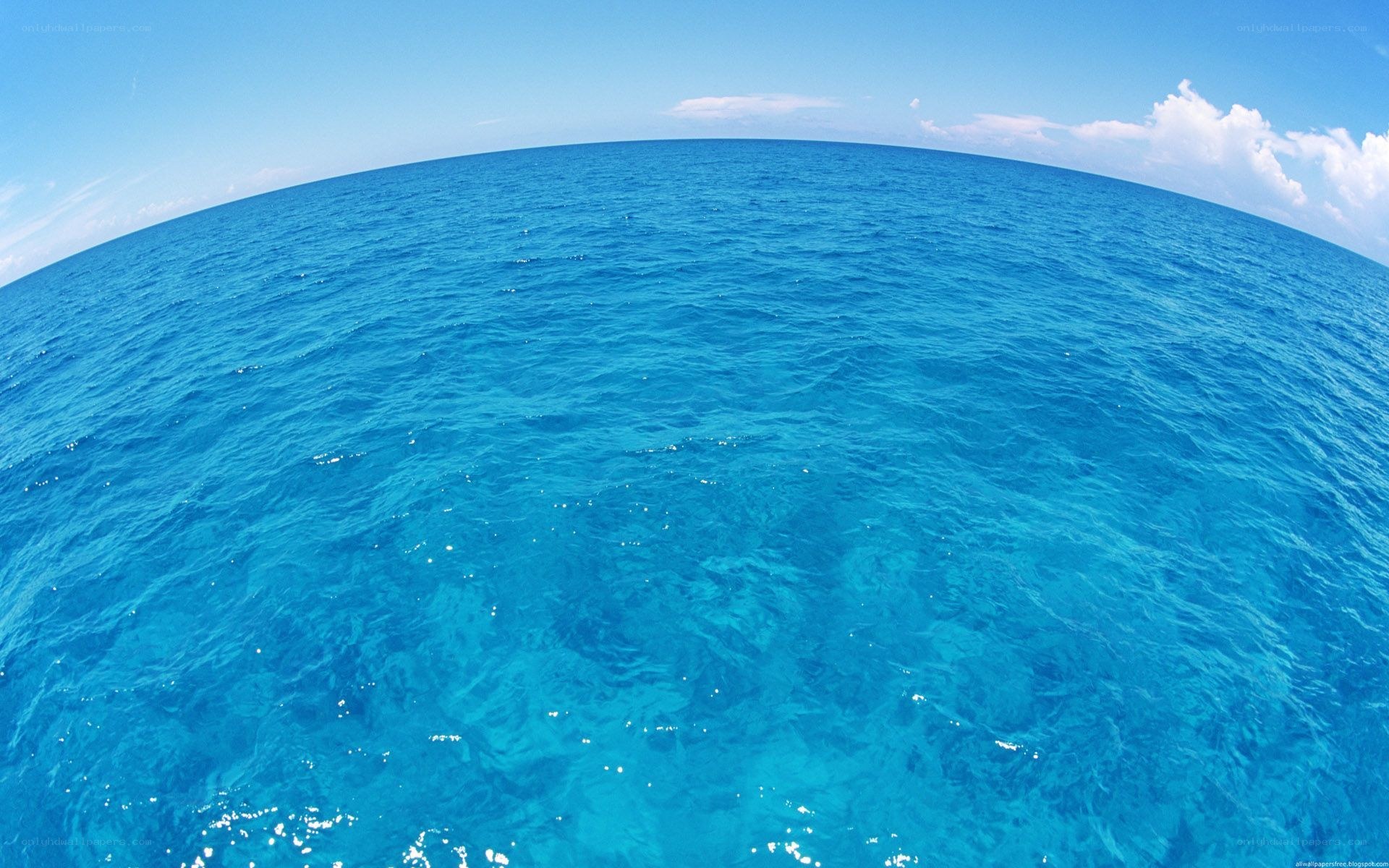 Vast blue ocean horizon