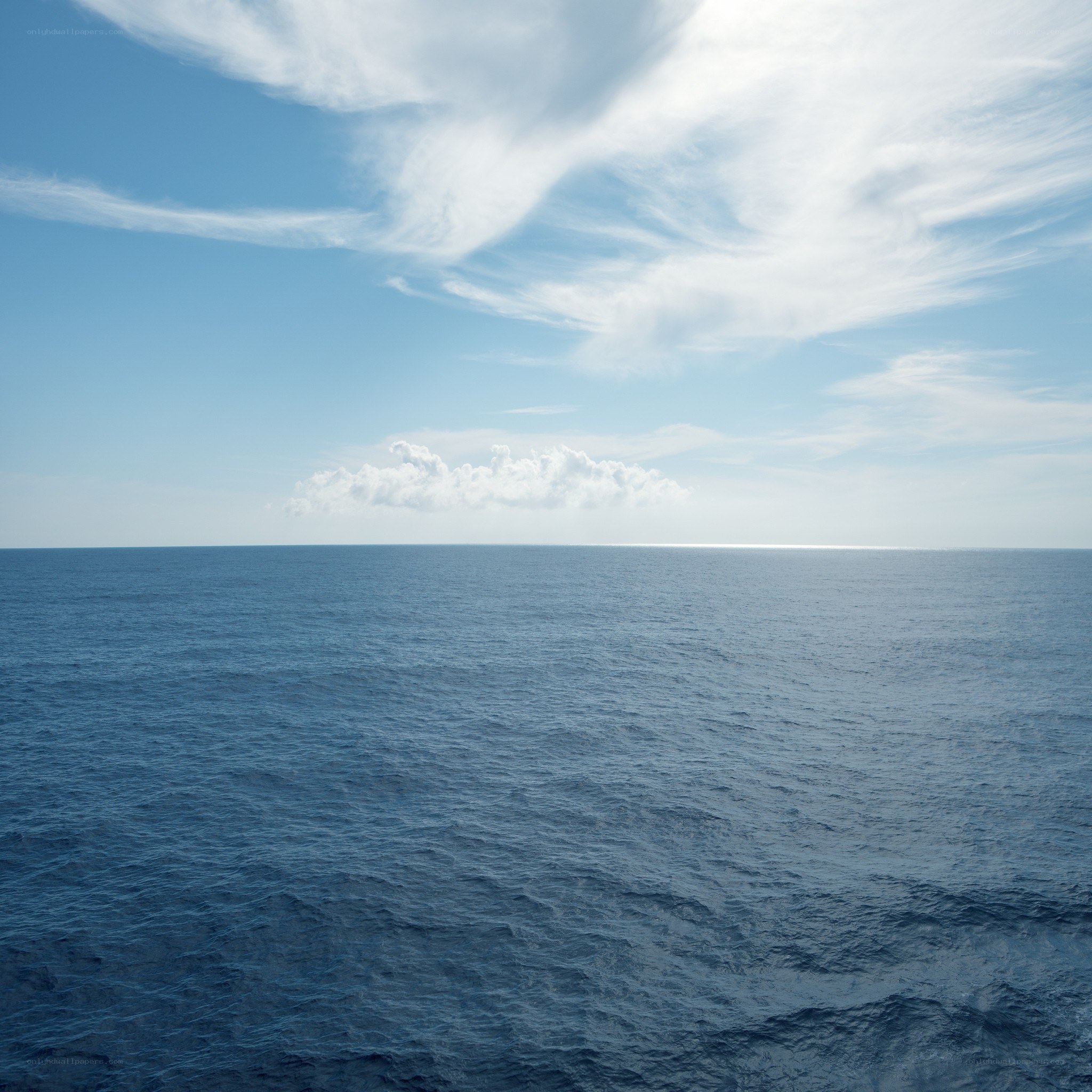 Vast ocean under a cloudy sky