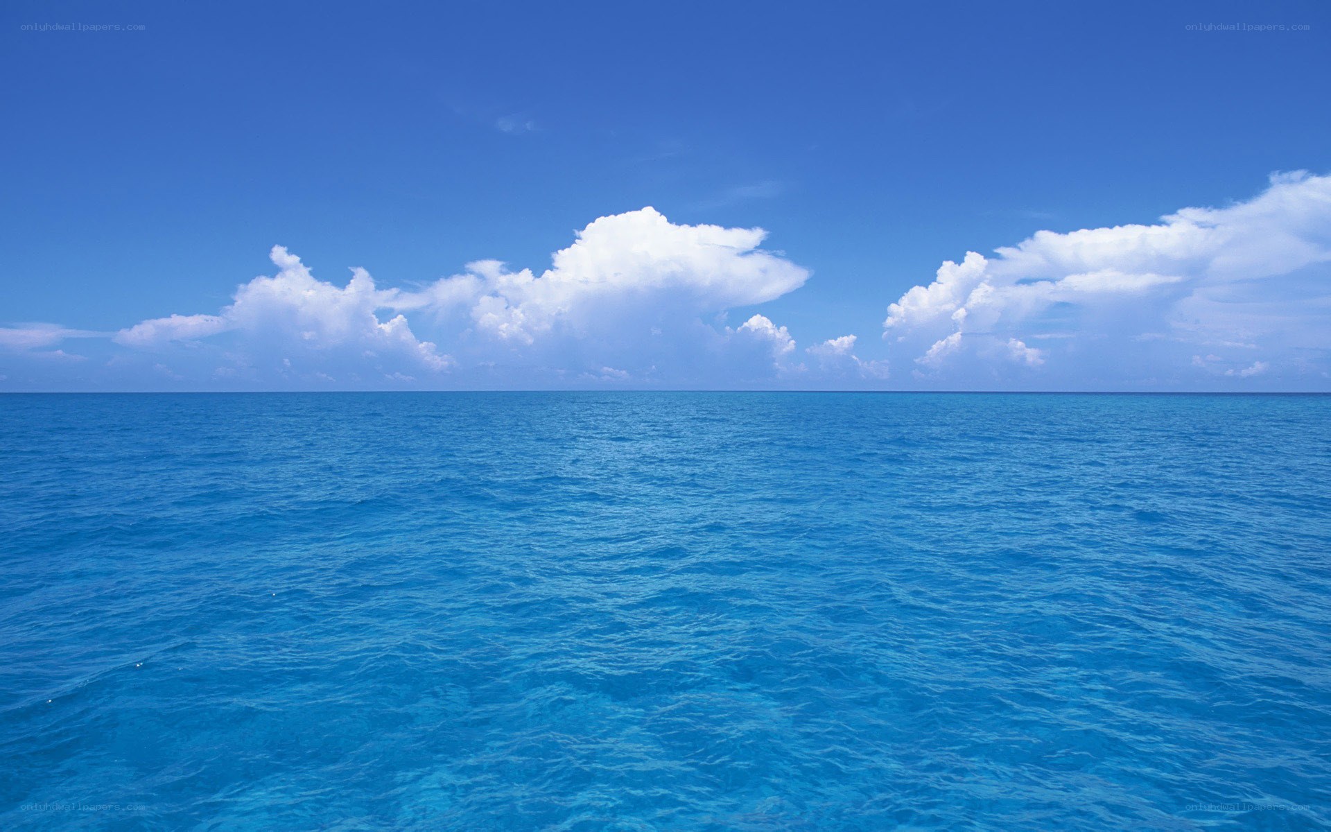 Vast ocean under blue sky