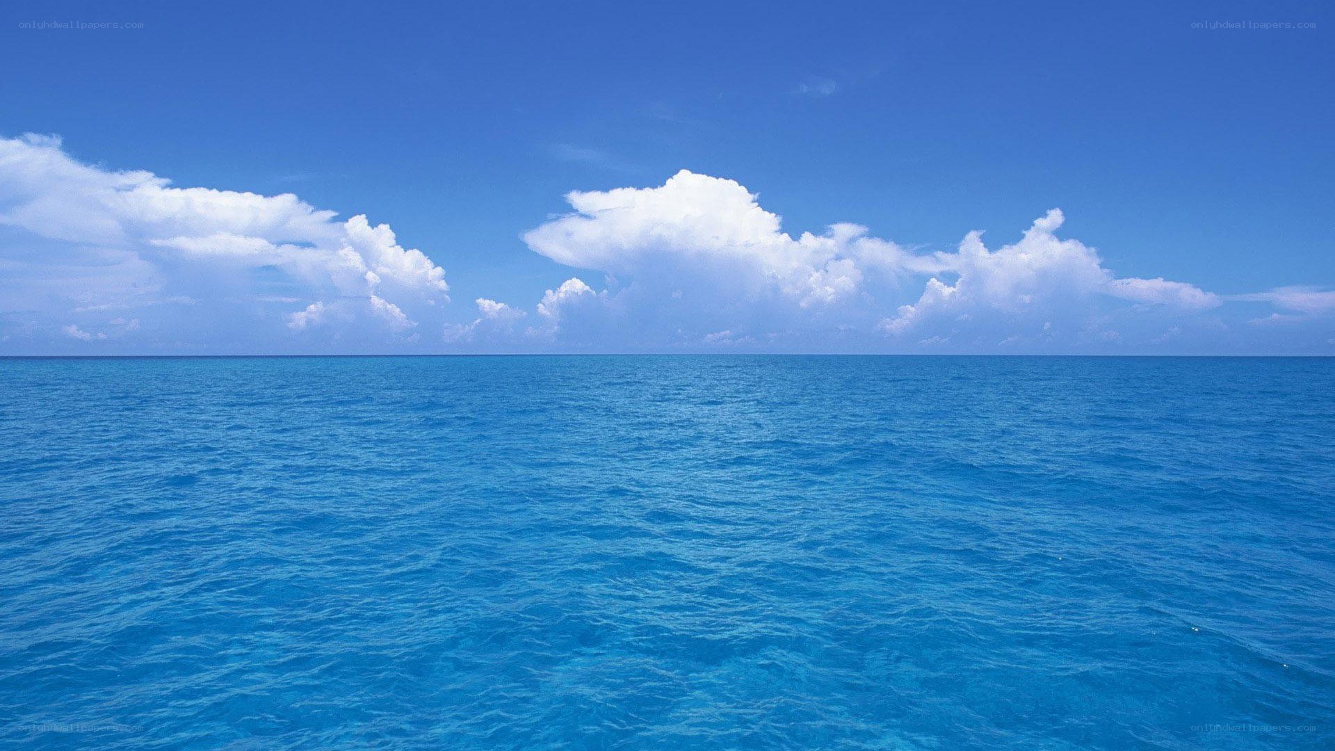 Vast ocean under blue sky