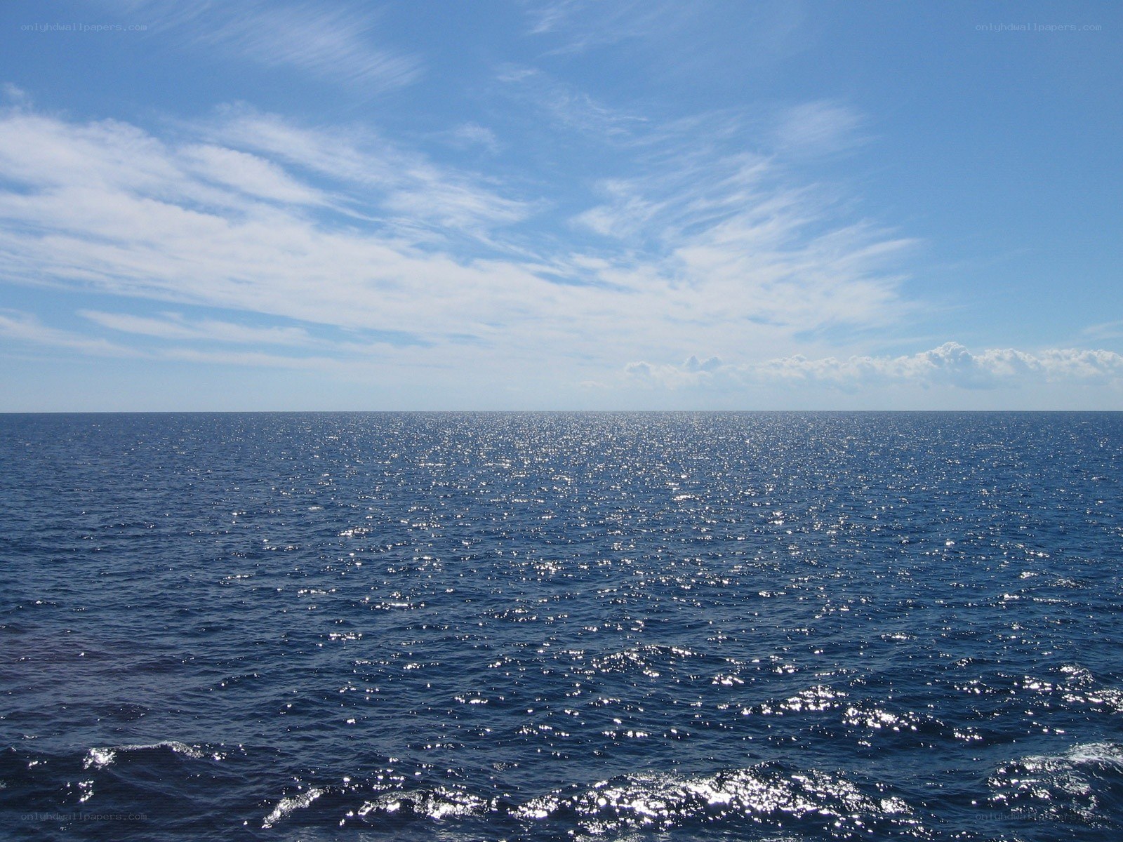 Vast ocean under blue sky
