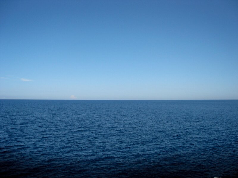 Vast ocean under clear sky
