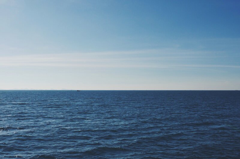 Vast ocean under clear sky