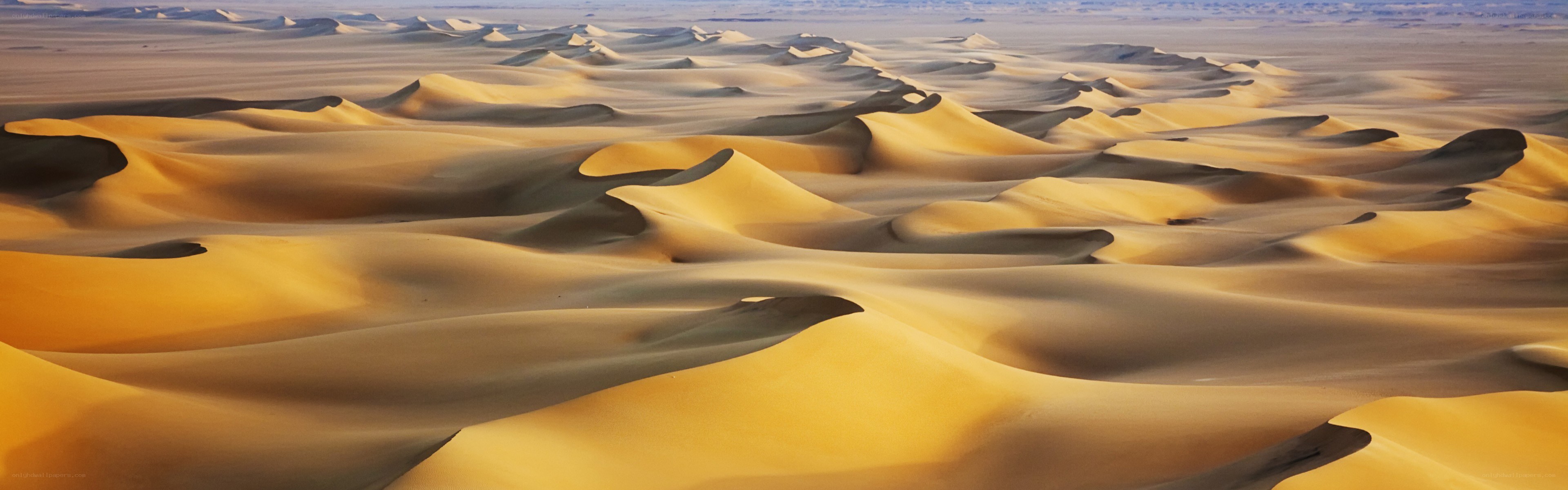 Vast sand dunes in desert